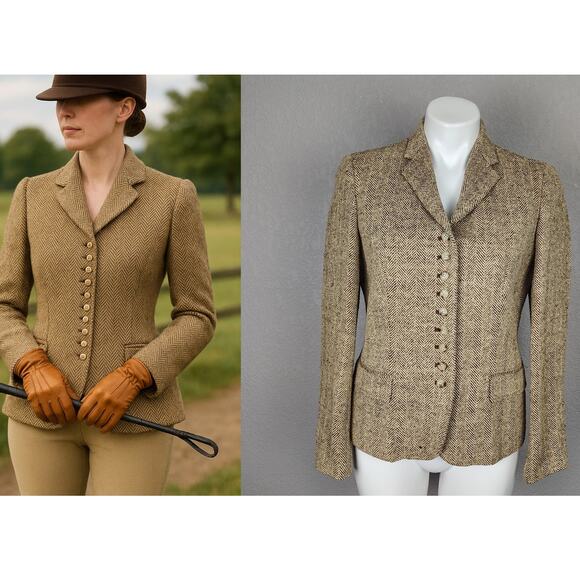 Lauren Ralph Lauren Jackets & Blazers - Lauren Ralph Lauren Herringbone Linen-Silk Blazer Size 4